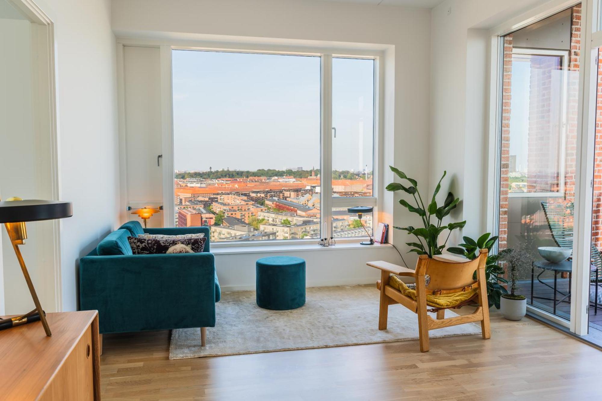 View From The 18th Floor Over Whole Of Copenhagen. Appartement Copenhague